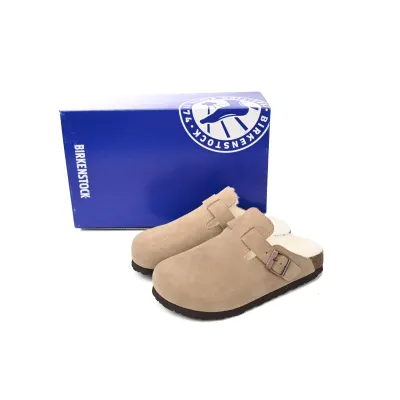 Birkenstock Boston Shearling Coin Suede Stone 6745673 02