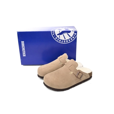 Birkenstock Boston Shearling Coin Suede Stone 6745673 02