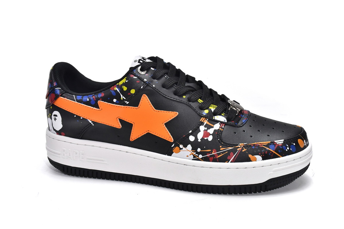 Coco Shoes A Bathing Ape Bape Sta Paint Splatter Black 1I20-291-009 - Cocoshoesvip.net