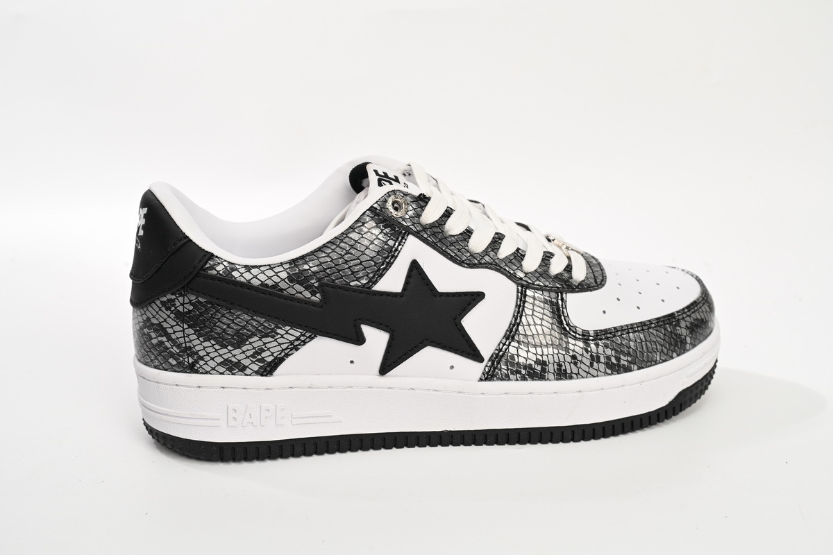 Coco Shoes A Bathing Ape Bape Sta Snake Skin Black 001FWI801009M_BLK - Cocoshoesvip.net