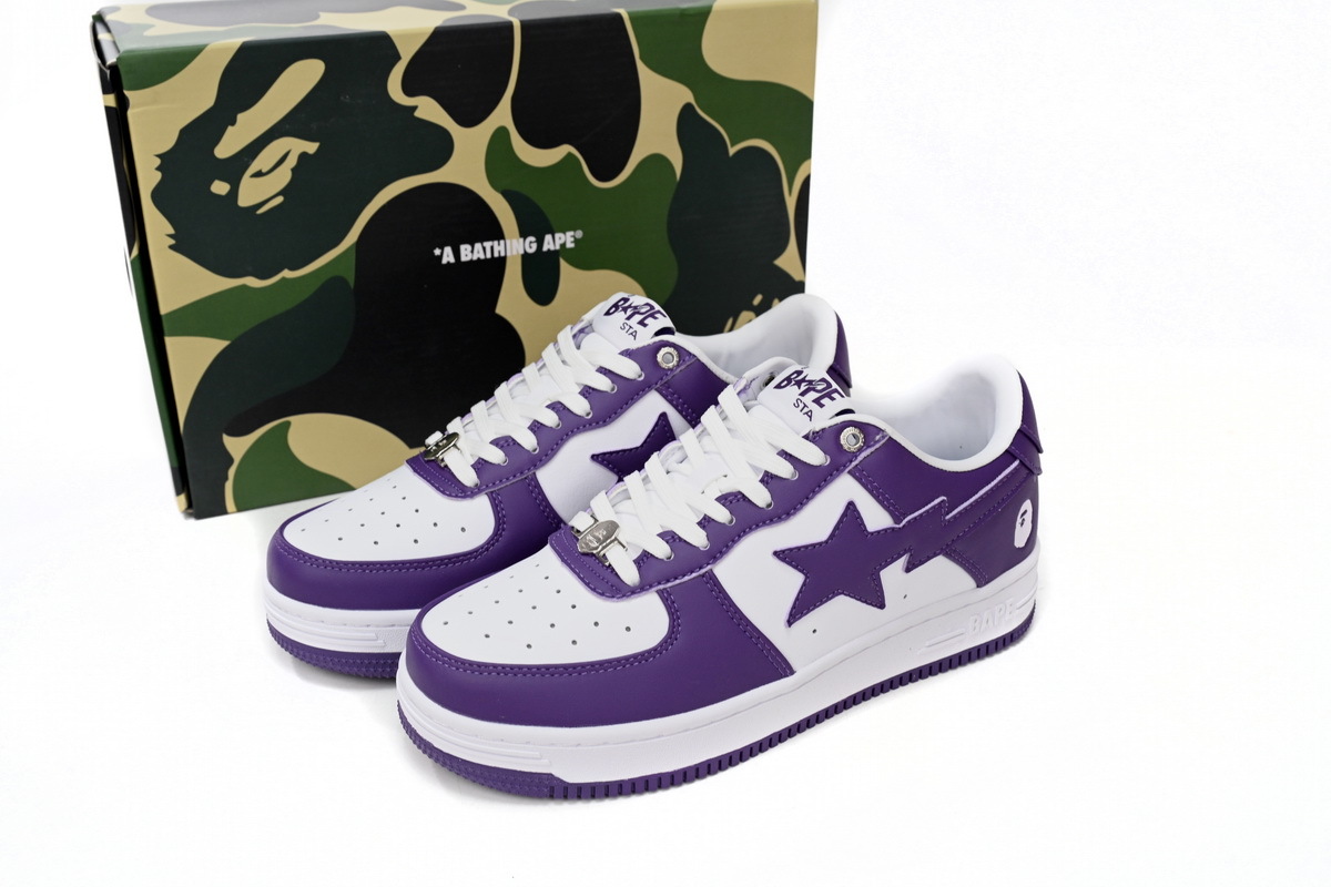 Coco Shoes A Bathing Ape Bape Sta White Purple (2022) 1I70-191-007 - Cocoshoesvip.net