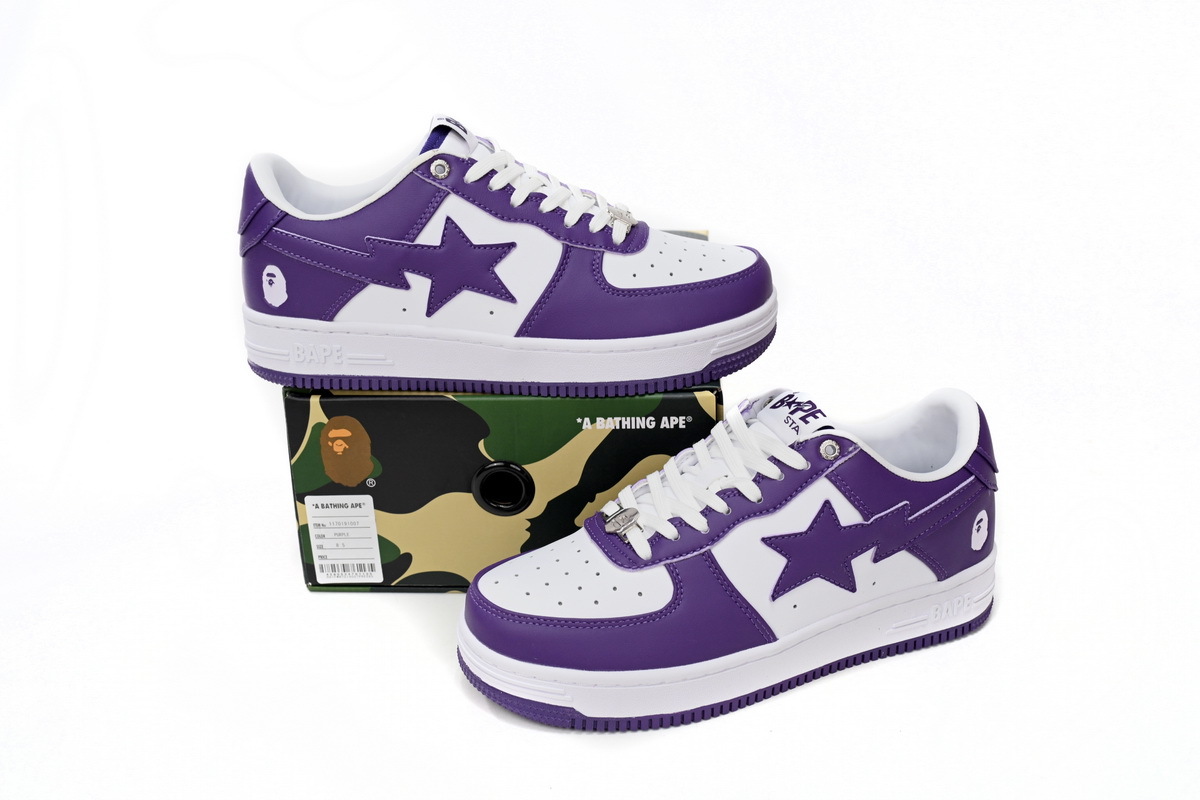 Coco Shoes A Bathing Ape Bape Sta White Purple (2022) 1I70-191-007 - Cocoshoesvip.net