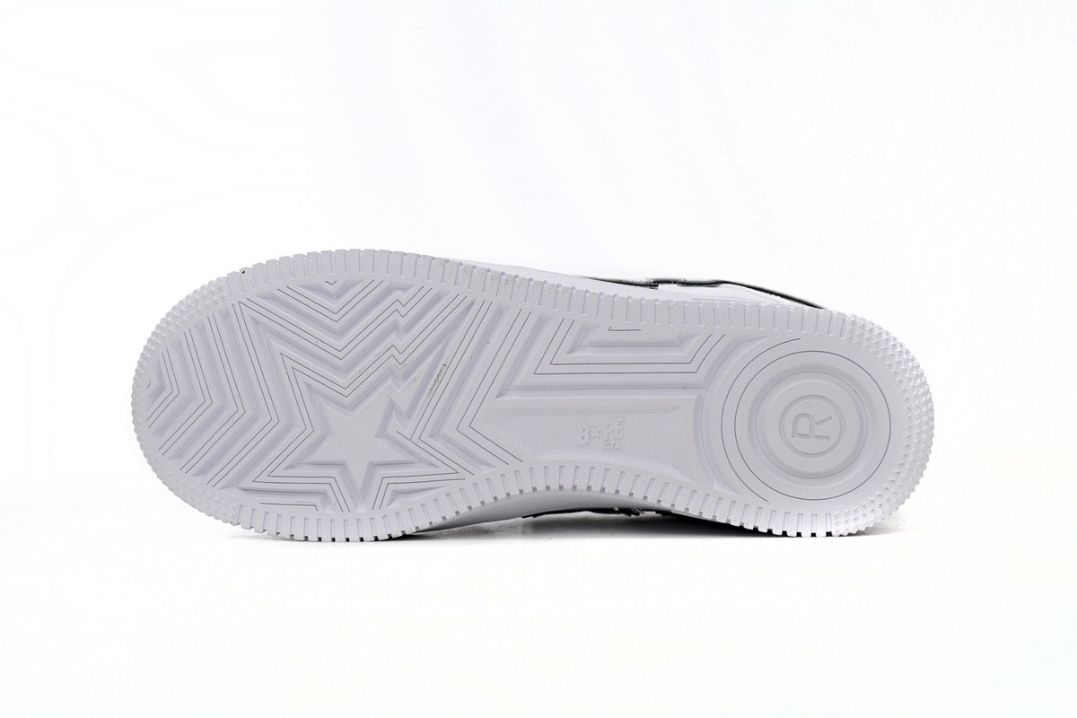 Coco Shoes A Bathing Ape Bape Sta Patent Leather White Green 1J30-191-017 - Cocoshoesvip.net