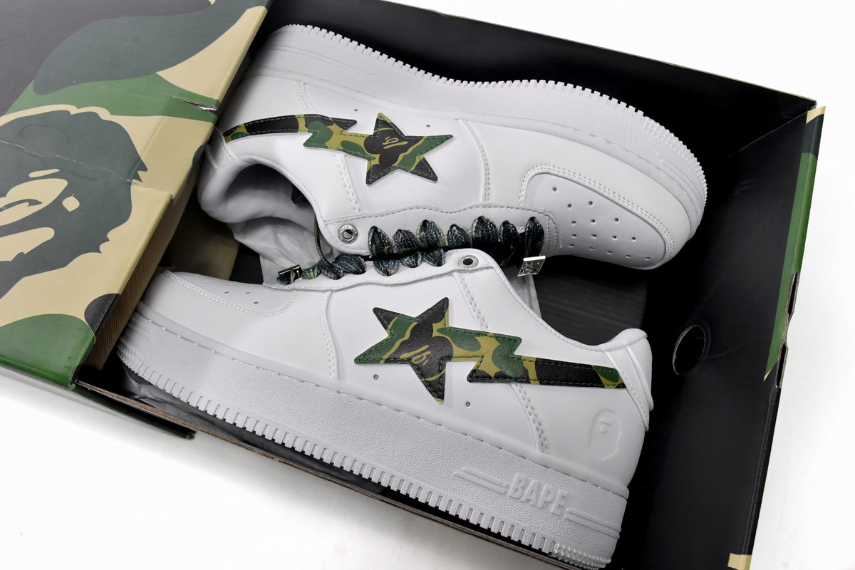 Coco Shoes A Bathing Ape Bape Sta Low ABC Camo White Green (2022) 1I70191005-GRN - Cocoshoesvip.net
