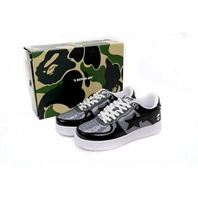 A Bathing Ape Bape Sta Low Black Grey 1F80191003 02