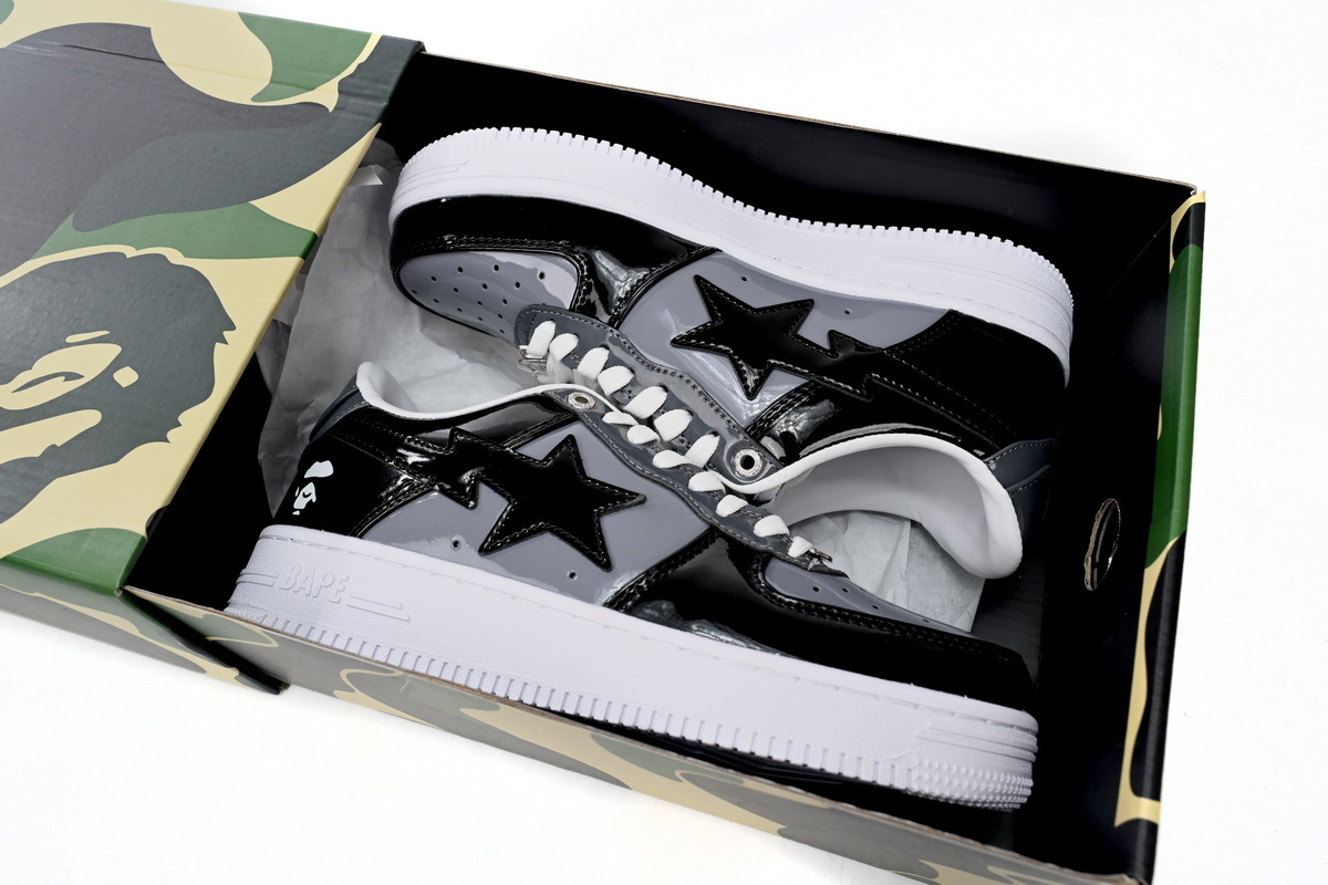 Coco Shoes A Bathing Ape Bape Sta Low Black Grey 1F80191003 - Cocoshoesvip.net