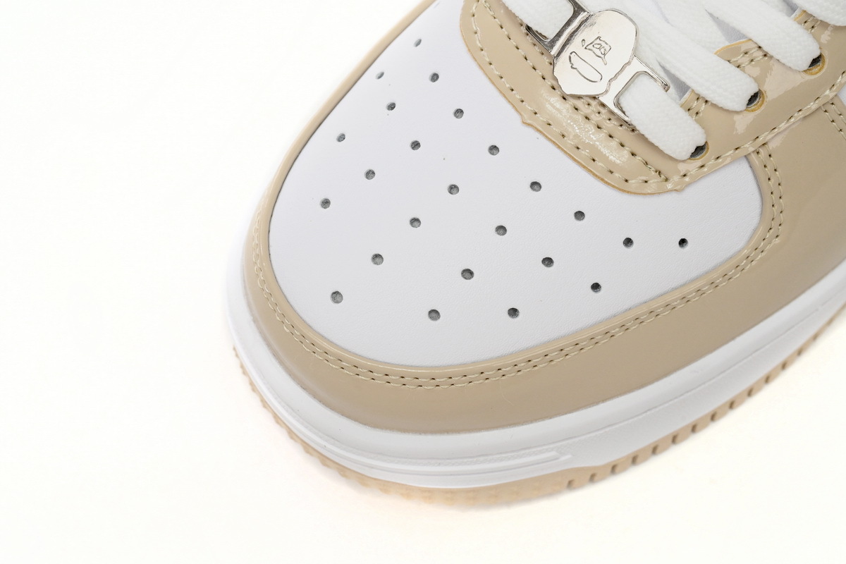 Coco Shoes A Bathing Ape Bape Sta Low White Brown Mirror Surface 1170191022 - Cocoshoesvip.net