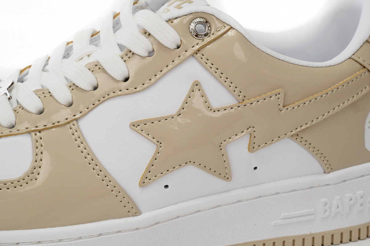 Coco Shoes A Bathing Ape Bape Sta Low White Brown Mirror Surface 1170191022 - Cocoshoesvip.net