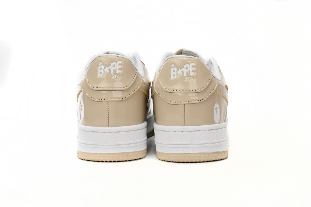 Coco Shoes A Bathing Ape Bape Sta Low White Brown Mirror Surface 1170191022 - Cocoshoesvip.net