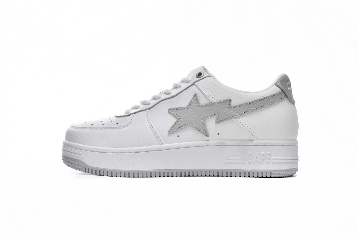 Coco Shoes A Bathing Ape Bape Sta Low White Grey 1H73-191-921 - Cocoshoesvip.net
