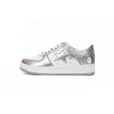 Coco Shoes A Bathing Ape Bape Sta Low Silver White 1H73191921 01