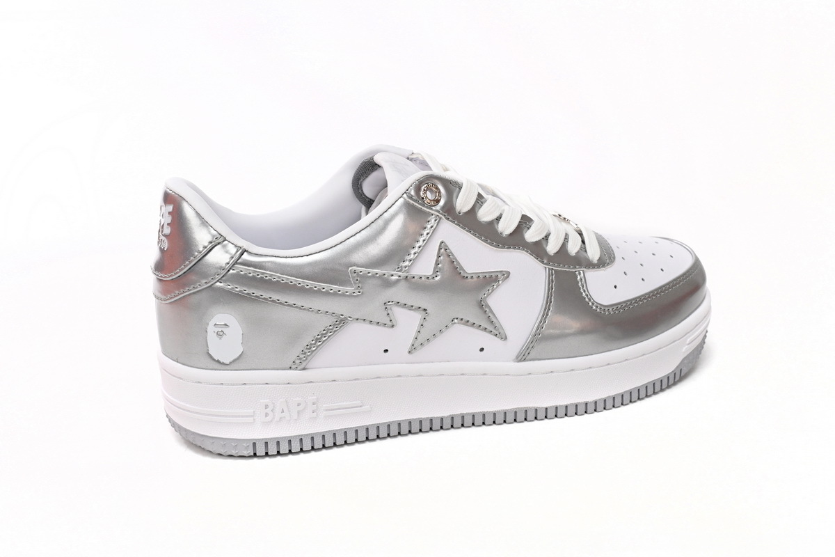 Coco Shoes A Bathing Ape Bape Sta Low Silver White 1H73191921 - Cocoshoesvip.net