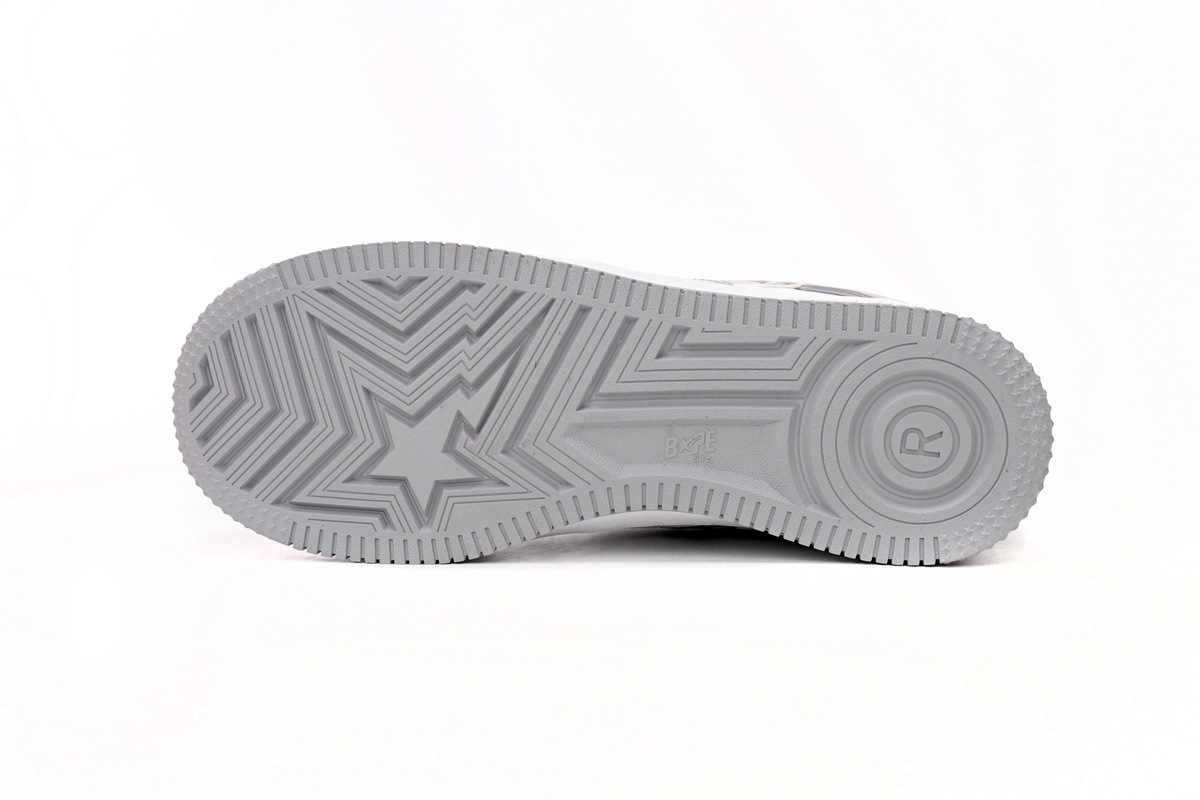 Coco Shoes A Bathing Ape Bape Sta Low Silver White 1H73191921 - Cocoshoesvip.net