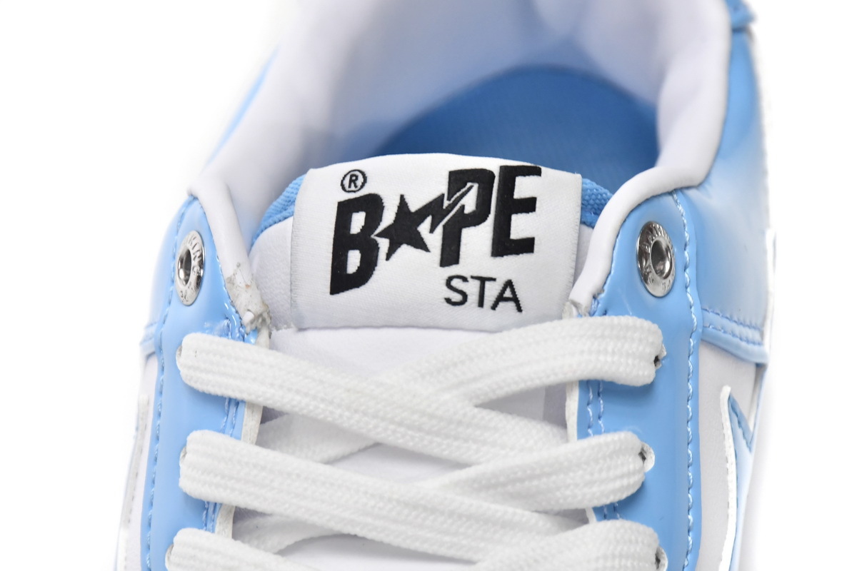 Coco Shoes A Bathing Ape Bape Sta Low White Blue 1M70-191-001 - Cocoshoesvip.net