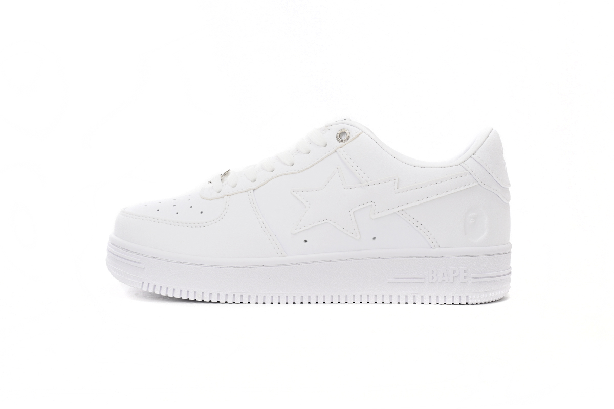Coco Shoes A Bathing Ape Bape Sta Low White 1H70-191-006 - Cocoshoesvip.net