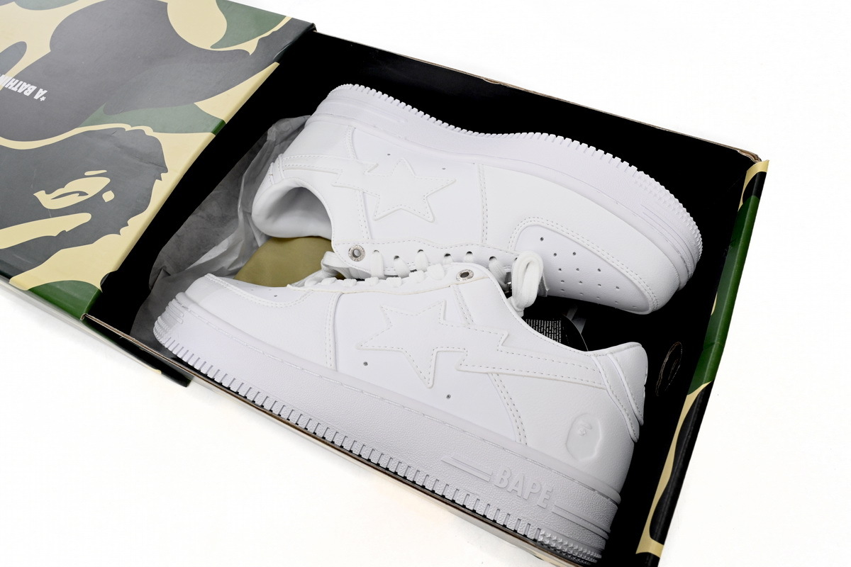 Coco Shoes A Bathing Ape Bape Sta Low White 1H70-191-006 - Cocoshoesvip.net