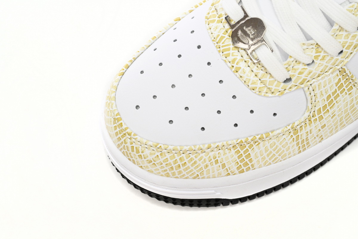 Coco Shoes A Bathing Ape Bape Sta Low White Snake Skin Pattern 1I80191009 - Cocoshoesvip.net