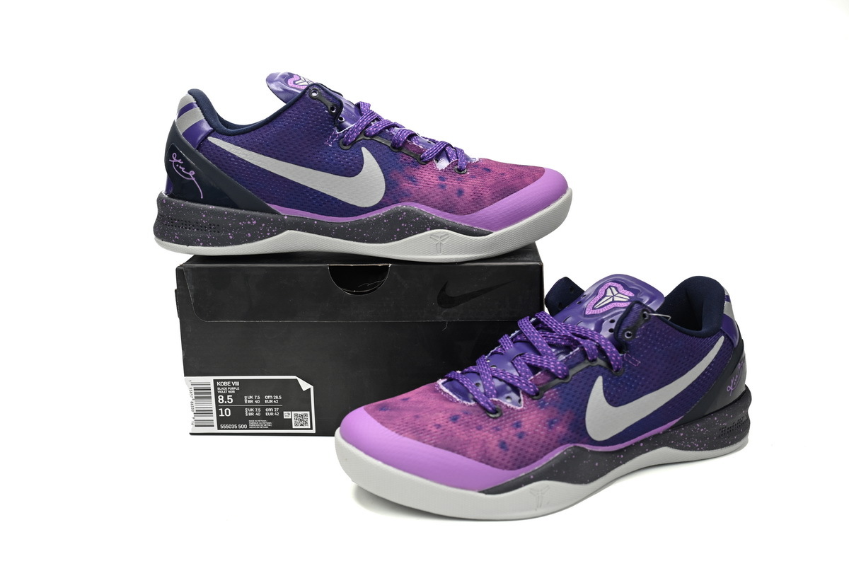 Coco Shoes Nike Kobe 8 Playoffs Purple Platinum 555035-500 - Cocoshoesvip.net
