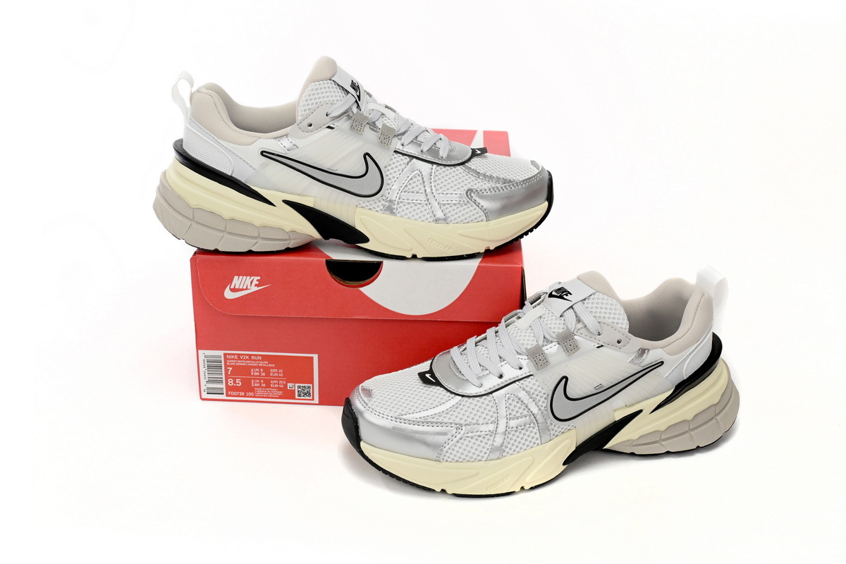 Coco Shoes Nike V2K Run Summit White Metallic Silver FD0736-100 - Cocoshoesvip.net