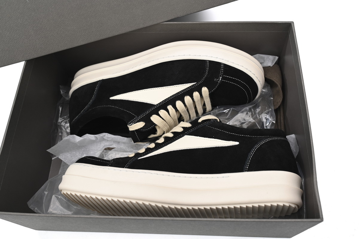 Coco Shoes Rick Owens Strobe Vintage Low Black Suede RU01C4897-LVSLPO-911/RU02C7897-LVSLPO-911 - Cocoshoesvip.net