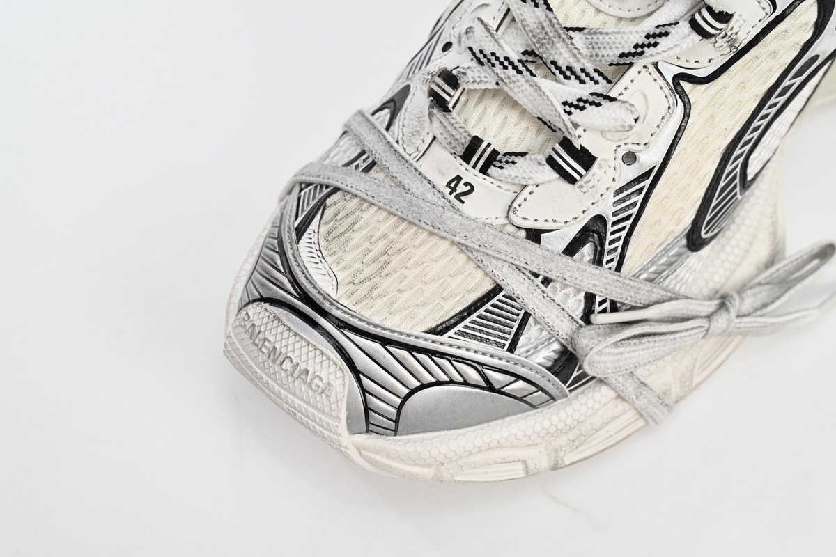 Coco Shoes Balenciaga 3XL Sneaker in Silver Rice White Black 542229W1RB50352 - Cocoshoesvip.net