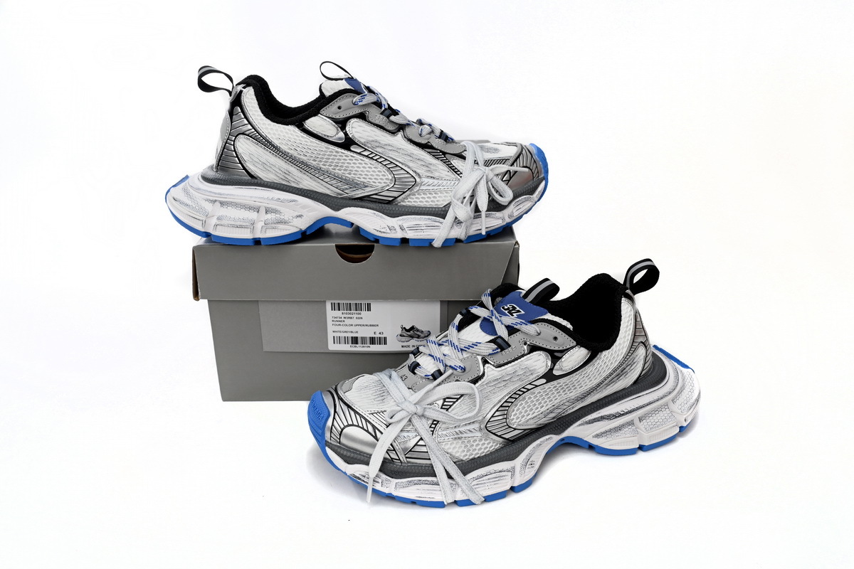 Coco Shoes Balenciaga 3XL Sneaker in Black And White Blue 734734W3RB70226 - Cocoshoesvip.net