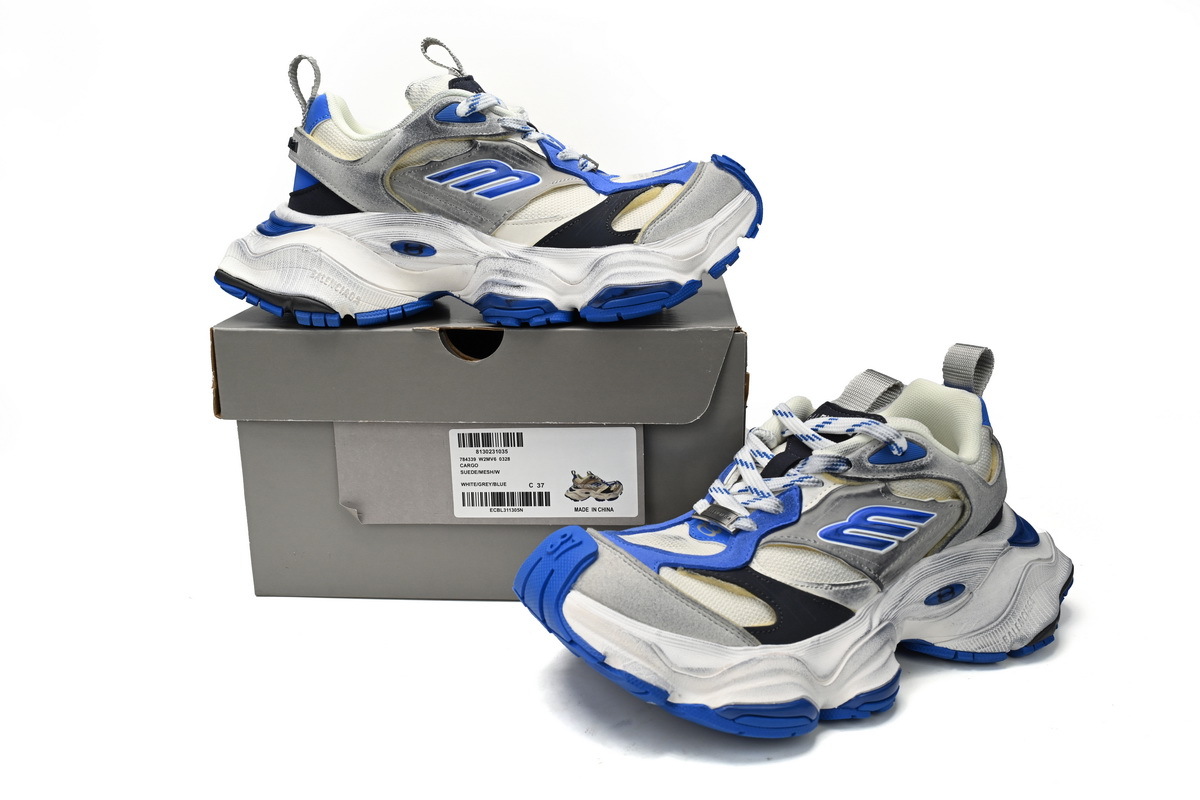 Coco Shoes Balenciaga Cargo Black White And Blue 784339W2MV60328 - Cocoshoesvip.net