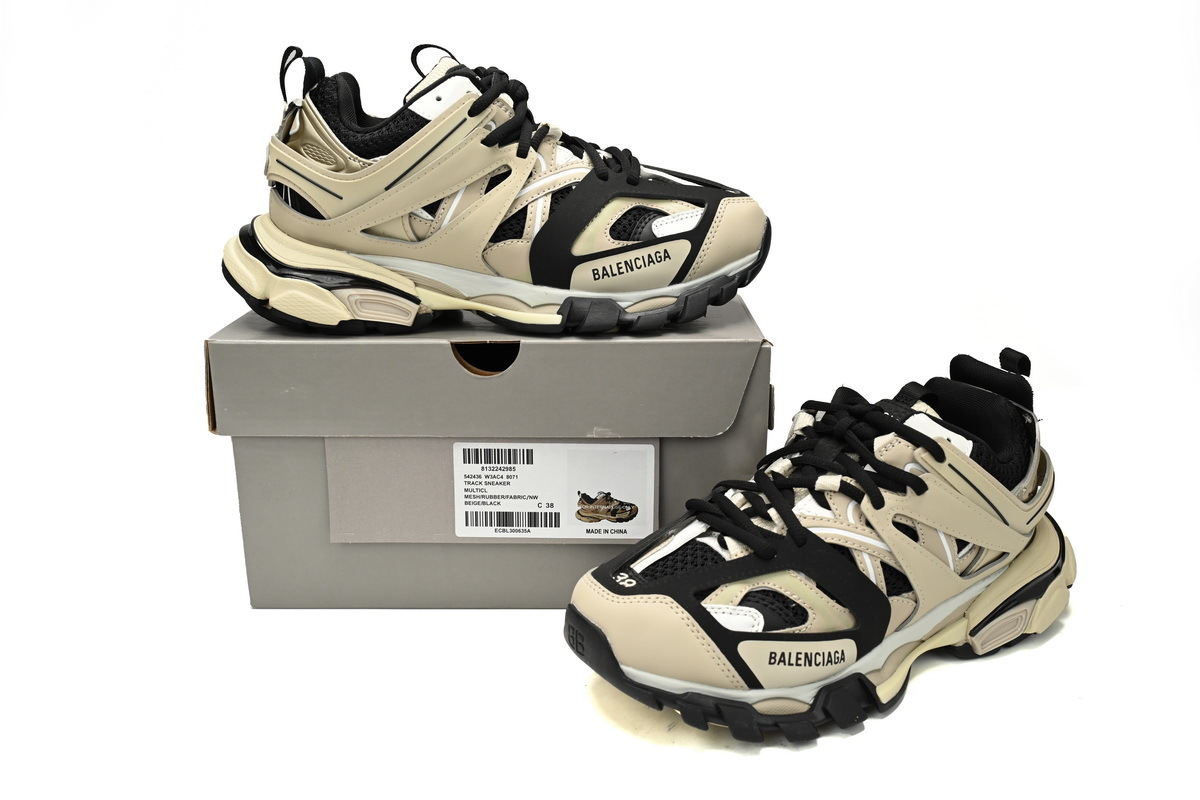 Coco Shoes Balenciaga Track Black Rice Khaki Black 542436 W3AC4 8071 - Cocoshoesvip.net