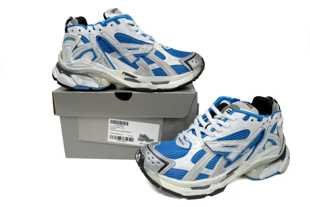 Coco Shoes Balenciaga Runner Blue Grey 677403W3RB34912 - Cocoshoesvip.net
