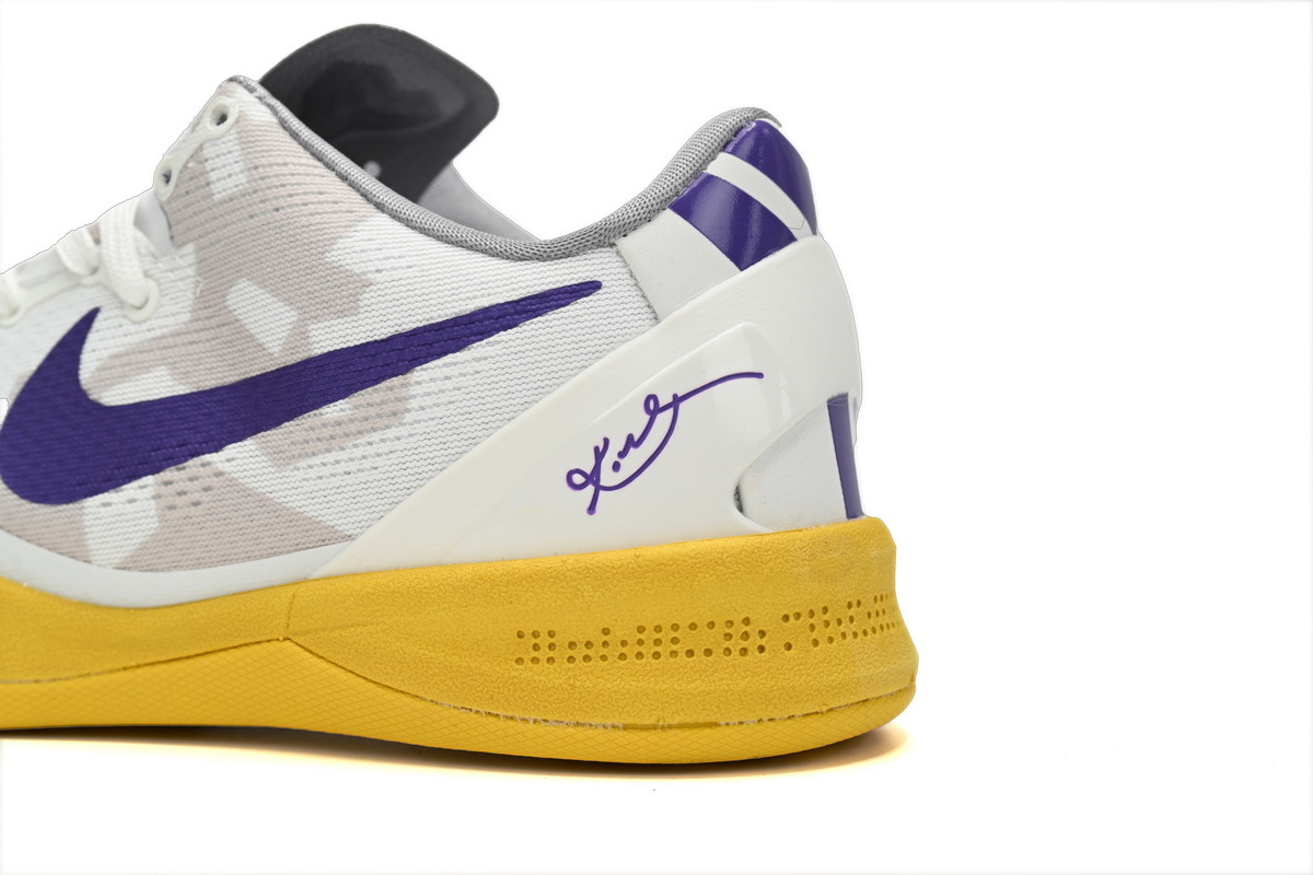 Coco Shoes Nike Kobe 8 Low White Purple Yellow 555035-101 - Cocoshoesvip.net