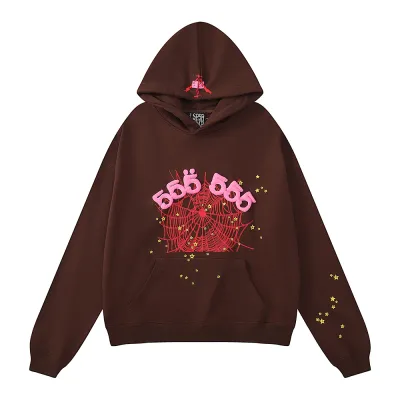 Sp5der Angel Number Hoodie #HD09 Brown 01