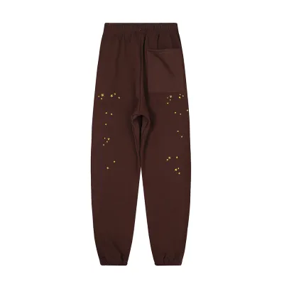 Sp5der Angel Number Sweatpants Brown (Black Drawstring) 02