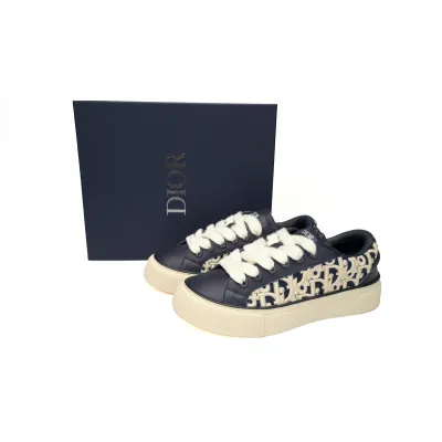 Coco Shoes Dior B33 Sneaker Navy Blue Smooth Calfskin Oblique Raised Embroidery 3SN303ZYQ_H561 02