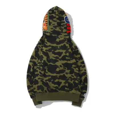 Bape Color Camo Shark Full Zip Hoodie Green 02