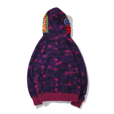 Bape Color Camo Shark Full Zip Hoodie Purple 02