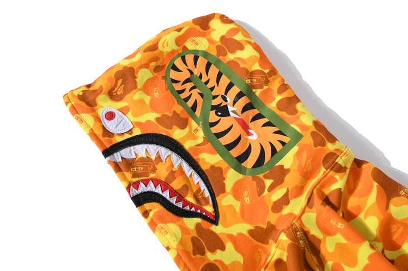 Coco Shoes BAPE Color Camo Shark Full Zip Hoodie Orange - Cocoshoesvip.net
