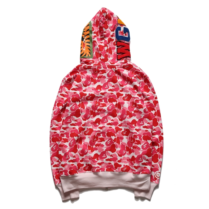 Coco Shoes BAPE Color Camo Shark Full Zip Hoodie Pink - Cocoshoesvip.net