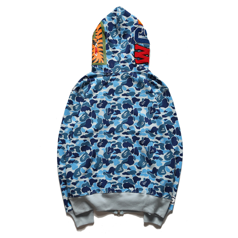 Coco Shoes BAPE Color Camo Shark Full Zip Hoodie Light Blue - Cocoshoesvip.net