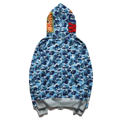Bape Color Camo Shark Full Zip Hoodie Light Blue 02