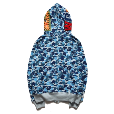 Bape Color Camo Shark Full Zip Hoodie Light Blue 02