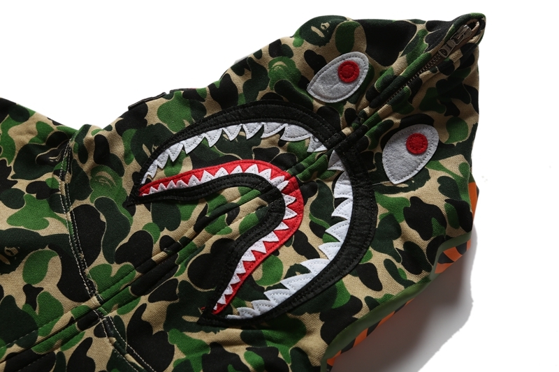 Coco Shoes BAPE Color Camo Shark Full Zip Hoodie Green 1J80-115-009 - Cocoshoesvip.net