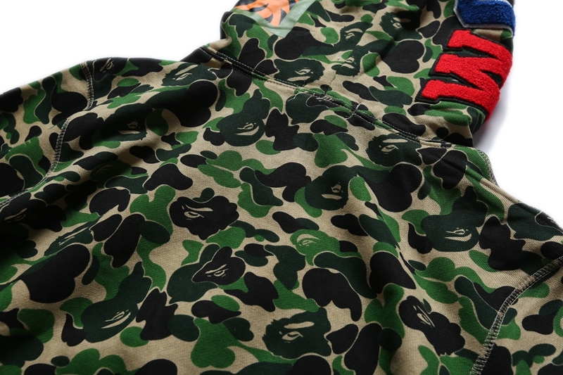 Coco Shoes BAPE Color Camo Shark Full Zip Hoodie Green 1J80-115-009 - Cocoshoesvip.net