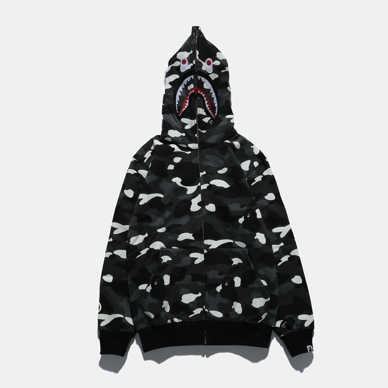 Coco Shoes BAPE Color Camo Shark Full Zip Hoodie Black - Cocoshoesvip.net