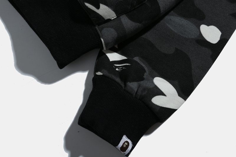 Coco Shoes BAPE Color Camo Shark Full Zip Hoodie Black - Cocoshoesvip.net