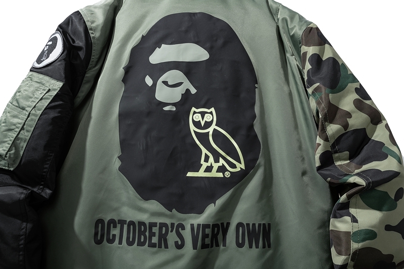 Coco Shoes BAPE x OVO Loose Fit MA-1 Jacket Olive Drab 1I73-141-902 - Cocoshoesvip.net