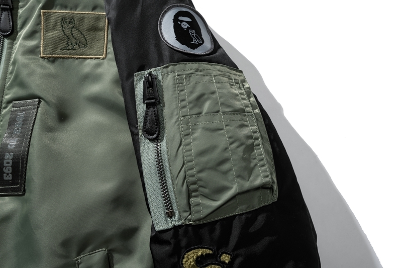 Coco Shoes BAPE x OVO Loose Fit MA-1 Jacket Olive Drab 1I73-141-902 - Cocoshoesvip.net