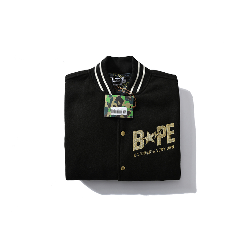Coco Shoes BAPE x OVO Varsity Jacket Black - Cocoshoesvip.net