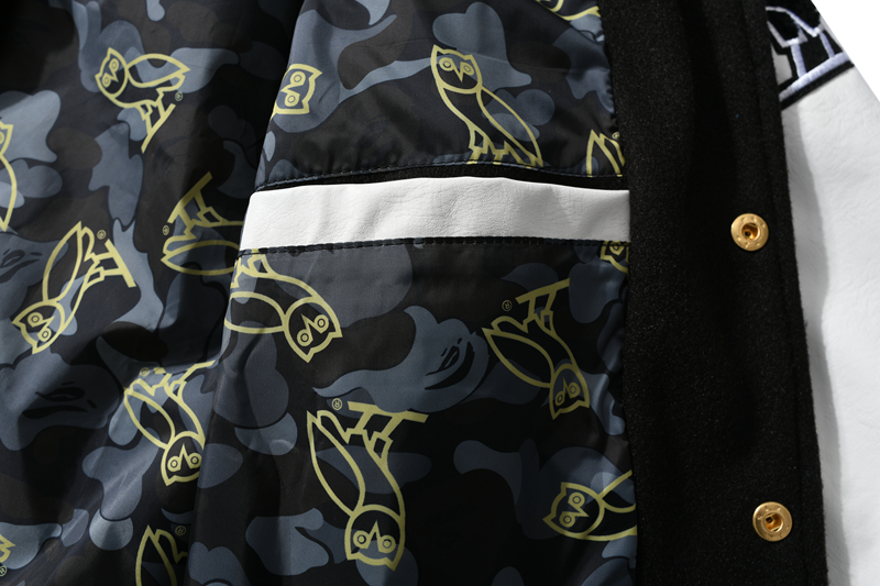 Coco Shoes BAPE x OVO Varsity Jacket Black - Cocoshoesvip.net