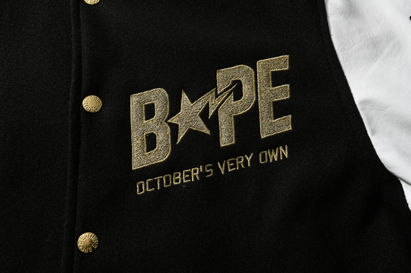 Coco Shoes BAPE x OVO Varsity Jacket Black - Cocoshoesvip.net
