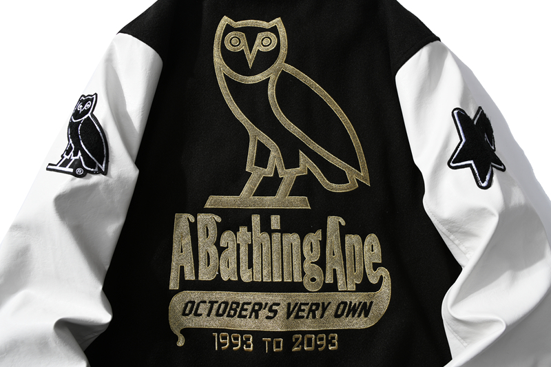 Coco Shoes BAPE x OVO Varsity Jacket Black - Cocoshoesvip.net